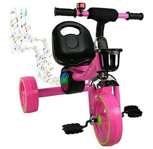 Triciclo Led Musical Con Luz  Hermoso Color Rosa 