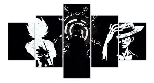 Cuadro 5 Piezas Goku Luffy One Piece Naruto | Envío gratis Cuadro 5 Piezas Goku Luffy One Piece Naruto | Envío gratis