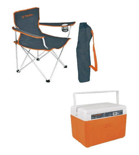 Hielera Para 12 Latas Con Silla Pegable, Portavasos Y Funda