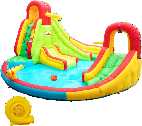 Wellfuntime - Parque De Agua Inflable Pesado, Doble Deslizam