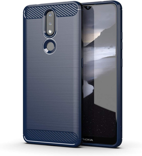 Funda Tpu Antigolpe Fiber Carbon Para Nokia 2.4  24m