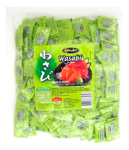 Sache Wasabi Pacote 300 Unid. De 2,5 G Cada Sushi Sashimi 