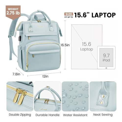 Mochila Con 18 Bolsillos Para Laptop De 15.6''