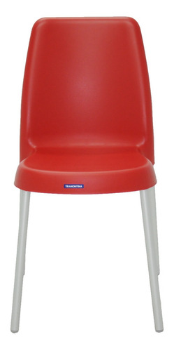Cadeira de jantar Tramontina Vanda, estrutura de cor  vermelho/alumínio, 1 unidade