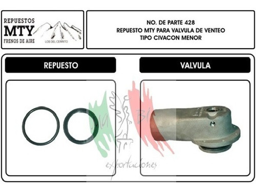 Frenos De Aire Repuesto Mty 428 P/ Válvula De Venteo