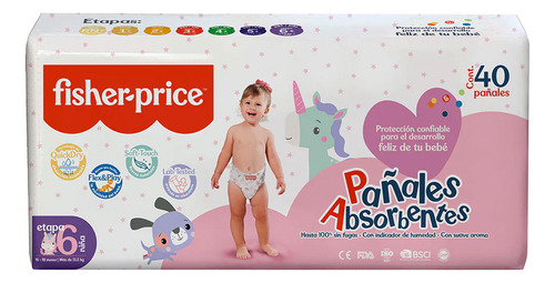 Pañales Para Bebe Fisher-price Etapa 6 100% Protección 40 Pz Género Niñas