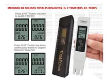 Comprar Medidor Tds, Solidos Totales Disueltos Tds, Ec Y Temp.
