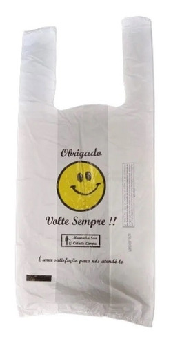 100 Sacola Biodegravel Smile Volte Sempre 38x50