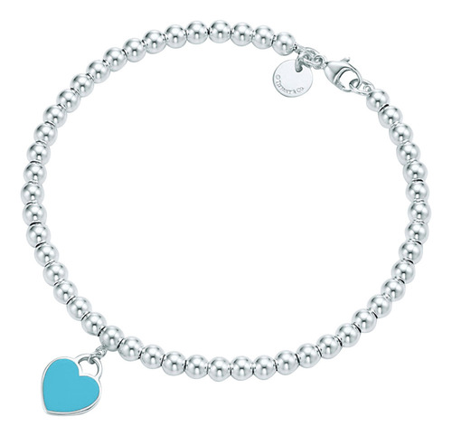 Aa Pulsera Delicada Con Cuentas En Forma De Corazón (bl)