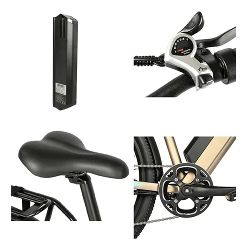 Bicicleta Eléctrica Gyroor Eb041 Rodado 27.5 En Aluminio Color Dorado