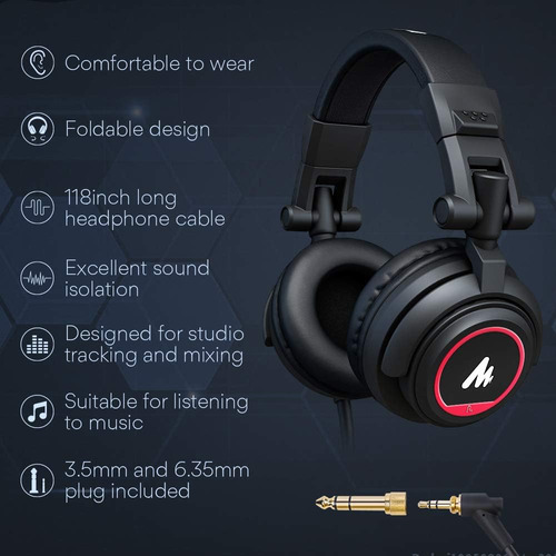 Maono Micrófono Con Juego De Auriculares De Estudio 192kh...