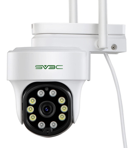 Sv3c Camara De Seguridad Wifi Con Luz, 1080p Floodlight Col