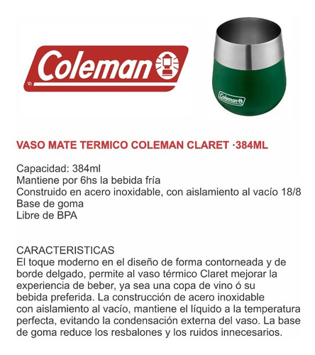 Termo Acero Inoxidable 1,9l Growler Negro Mas Mate Coleman