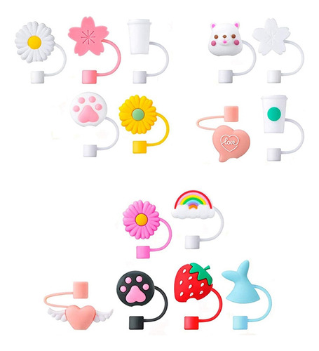 . 15 Fundas De Pajitas Reutilizables De Silicona