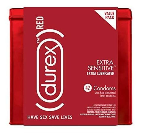 Condones, Condones Durex Red Extra Sensibles, Ultra Finos, C
