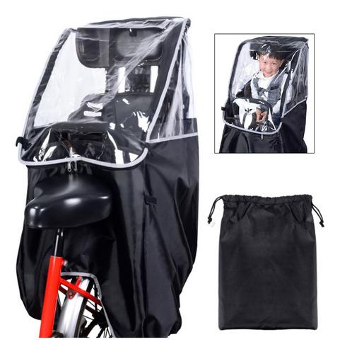 Niños Bicicleta Asiento Trasero Impermeable Cubierta De La L