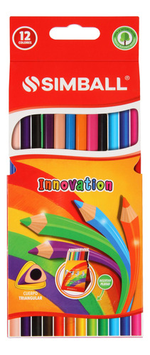 Lapices De Color Simball Innovation X12 Largos Colores 