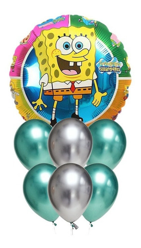 Set De Globos Decoración 7 Uds Personaje Bob Esponja