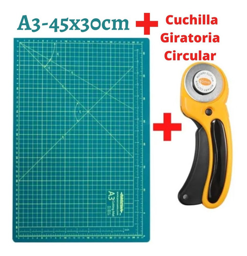 Base De Corte Autoregenerable A3 +cuchilla Giratoria Circula