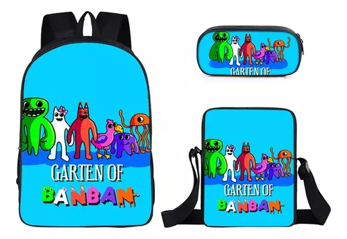 Alta qualidade unissex garten de banban 2 mochilas 3d na moda jogo escola  volta pacote para meninos 3 pçs/set novo garten de banban bookbag