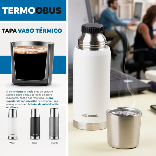 Termo Waterdog Obus Acero Inoxidable 1000 Cc Blanco