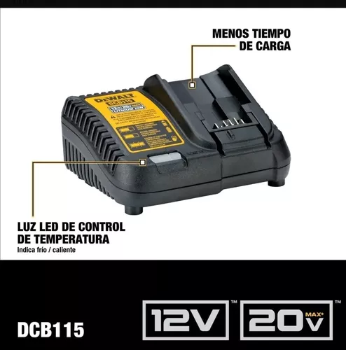 DEWALT DCB115 MAX cargador de baterías de ion de litio, 12 V-20 V
