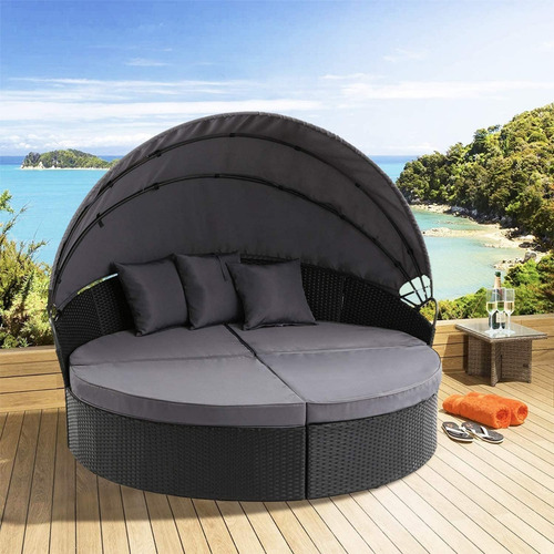Sofa Redondo Para Exteriores Con Toldo Color Carbon Oakmont