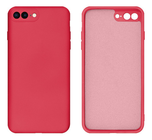 Capa Protege Câmera Silicone Compatível iPhone 7 E 8 Plus Cor Rosa Pink