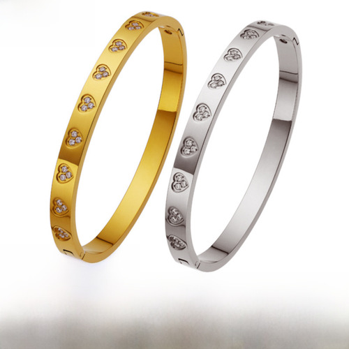 Pa Brazalete De Acero De Titanio En Forma De Corazón Con
