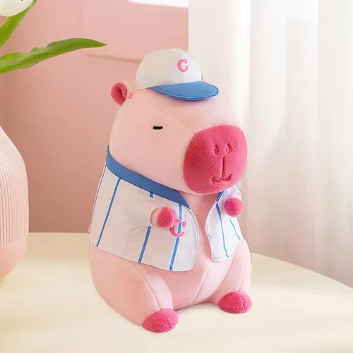 Juguete De Peluche De Capibara, Juguete De 22cm Ropa Rosa