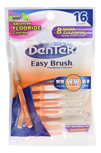 Dentek Easy Brush - Limpiadores Dentales, Estándar, 16 Uni.