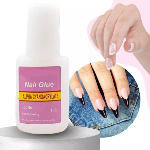 3pzs Pegamento Tips Uñas Postizas Uñas Press On Transparente