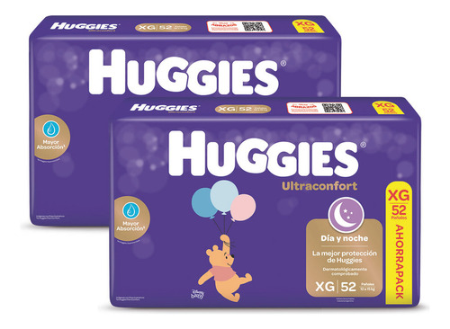 Pañales Huggies Ultraconfort Ahorropack Pack X 2 Unidades Género Sin Género Tamaño Extra Grande (xg)