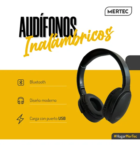 Audifonos Diadema Inalámbricos Mertec Mt-024b Negros