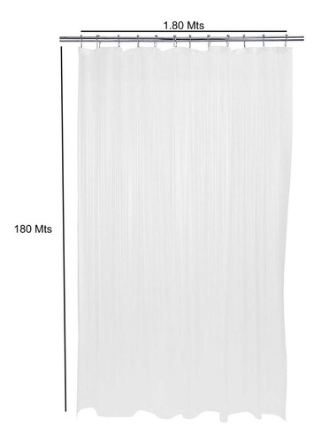 Imagen 2 de 8 de Protector Cortina De Baño Pvc Grueso Antihongos Con 2 Imanes