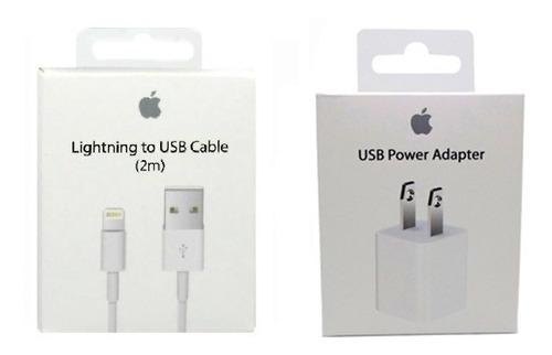 Cargador + Cable iPhone 5 6 7 8 X Lightning Apple 2m