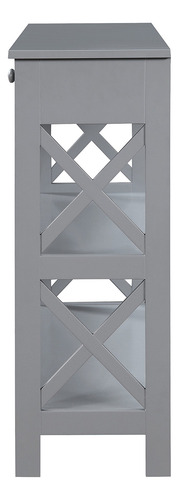 Mesa Auxiliar Con 1 Cajón Color Gris Colección Oxford