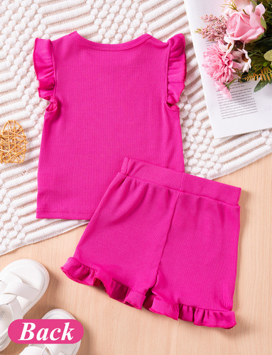 I Conjunto De 2 Piezas De Ropa De Verano Para Niñas Pequeñas