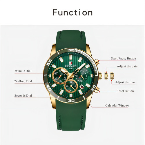 Relojes De Cuarzo Reward Business Calendar Para Hombre Color Del Bisel Negro