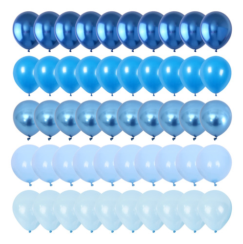 Juego De Globos Azules, 60 Paquetes De Globos Metlicos Croma