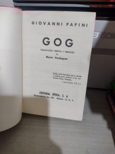 Giovanni Papini Gog Rp102 (Usado)