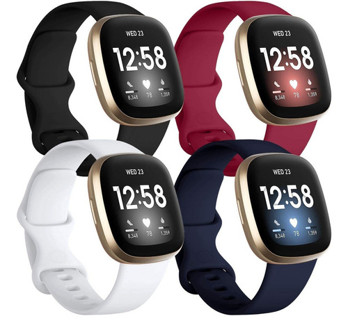 X4 Mallas Compatible Con Reloj Fitbit Sense Y Fitbit Versa 3