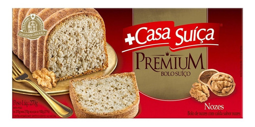 Bolo Casa Suíça Premium  de nozes em caixa 270 g