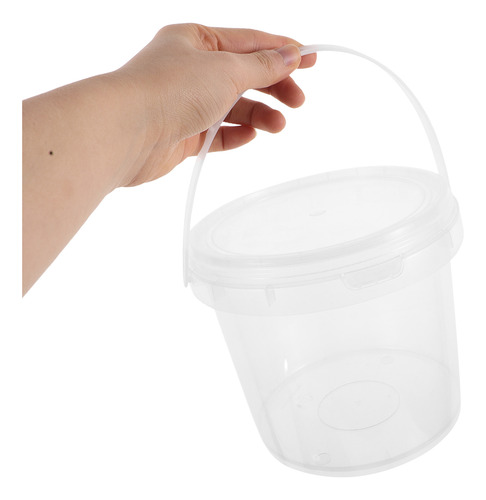 Cubo De Almacenamiento Portátil Transparente De 2 Piezas Con