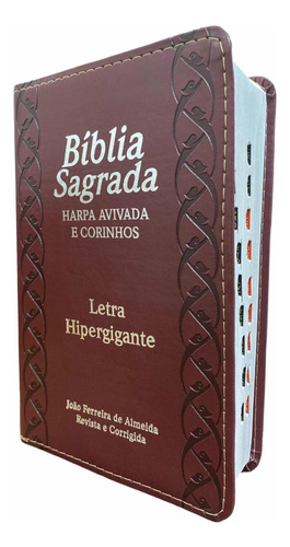 Bíblia Letra Hipergigante Com Índice Harpa E Corinho Biblia Sagrada Feminina Masculina Letra Grande Livro Mulher Homem