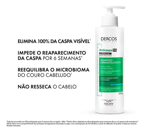 Vichy Dercos Shampoo Anticaspa Ds Cabelos Normais A Oleosos