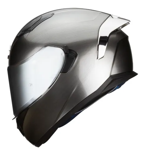 Casco plateado moto hotsell