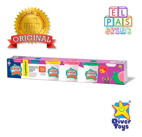 Kit 6 Massinhas De Modelar Cores Sortidas - Divertoys