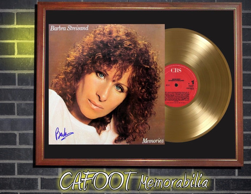 Barbra Streisand Memories Tapa Lp Firmada Y Disco Oro Marco