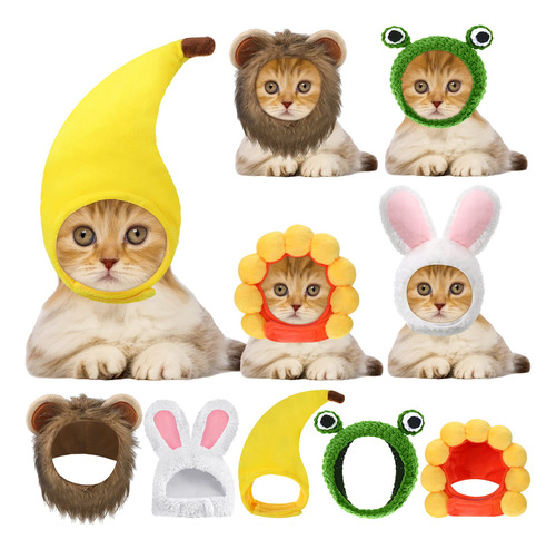 5 Piezas De Sombrero De Gato Adorable Sombrero De Conejo Con